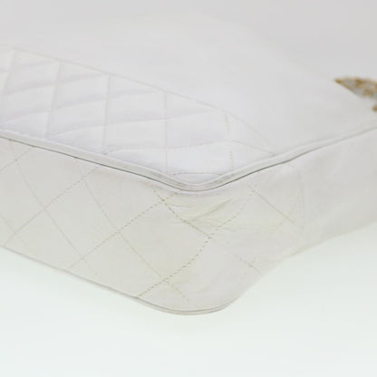CHANEL Chain Shoulder Bag Lamb Skin White CC yk6254