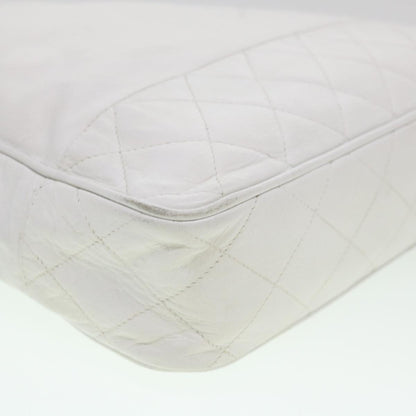 CHANEL Chain Shoulder Bag Lamb Skin White CC yk6254