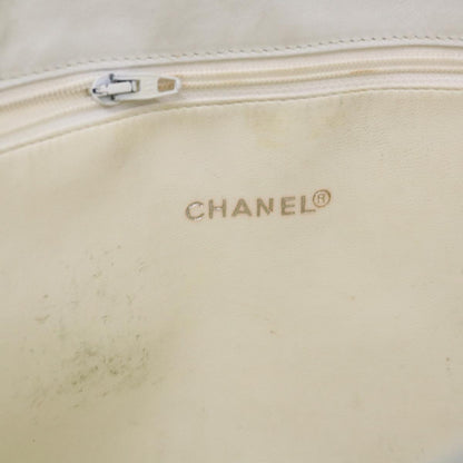 CHANEL Chain Shoulder Bag Lamb Skin White CC yk6254