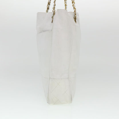 CHANEL Chain Shoulder Bag Lamb Skin White CC yk6254