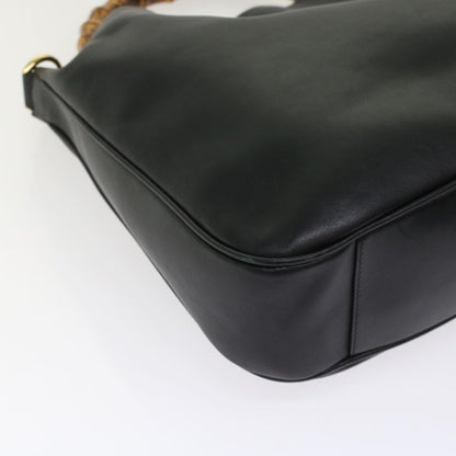GUCCI Bamboo Shoulder Bag Leather 2way Black 001.2058.1577.0  yk8007B