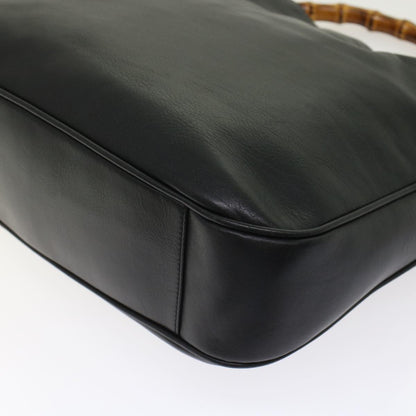 GUCCI Bamboo Shoulder Bag Leather 2way Black 001.2058.1577.0  yk8007B