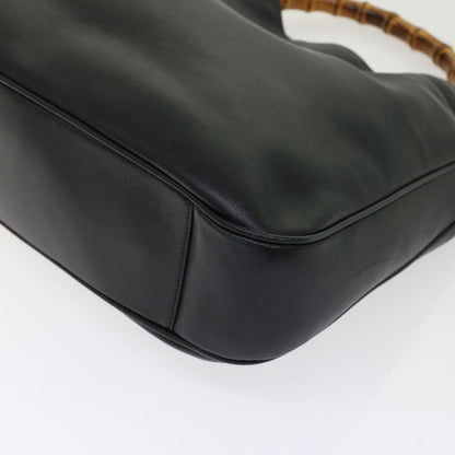GUCCI Bamboo Shoulder Bag Leather 2way Black 001.2058.1577.0  yk8007B