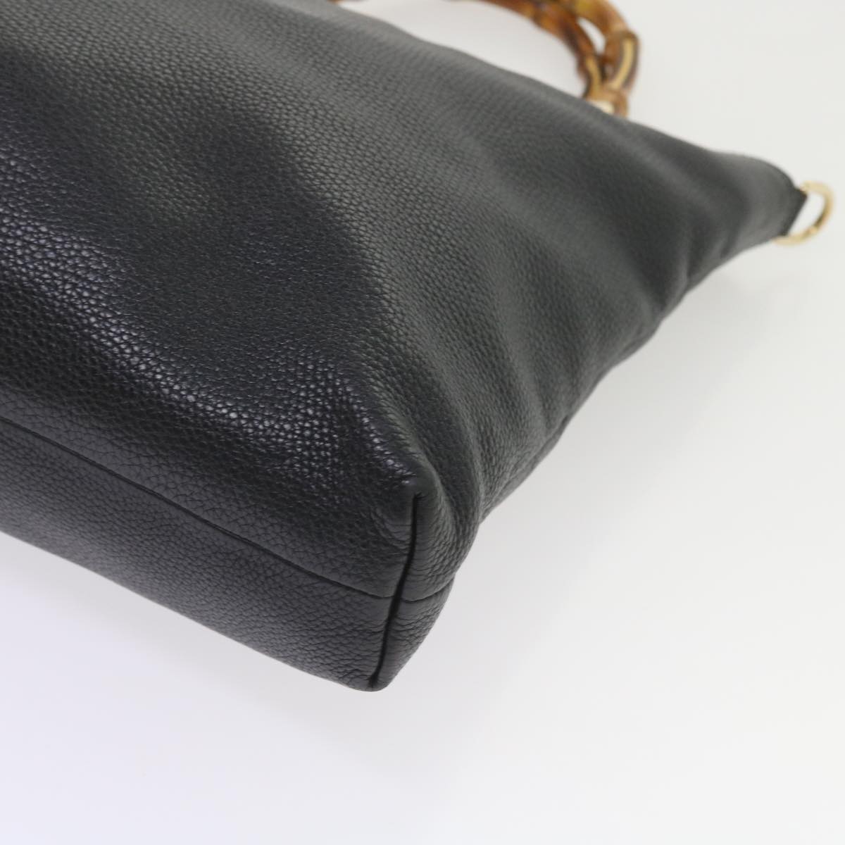 GUCCI Bamboo Hand Bag Leather Black 323663  9327