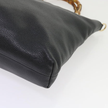 GUCCI Bamboo Hand Bag Leather Black 323663  9327