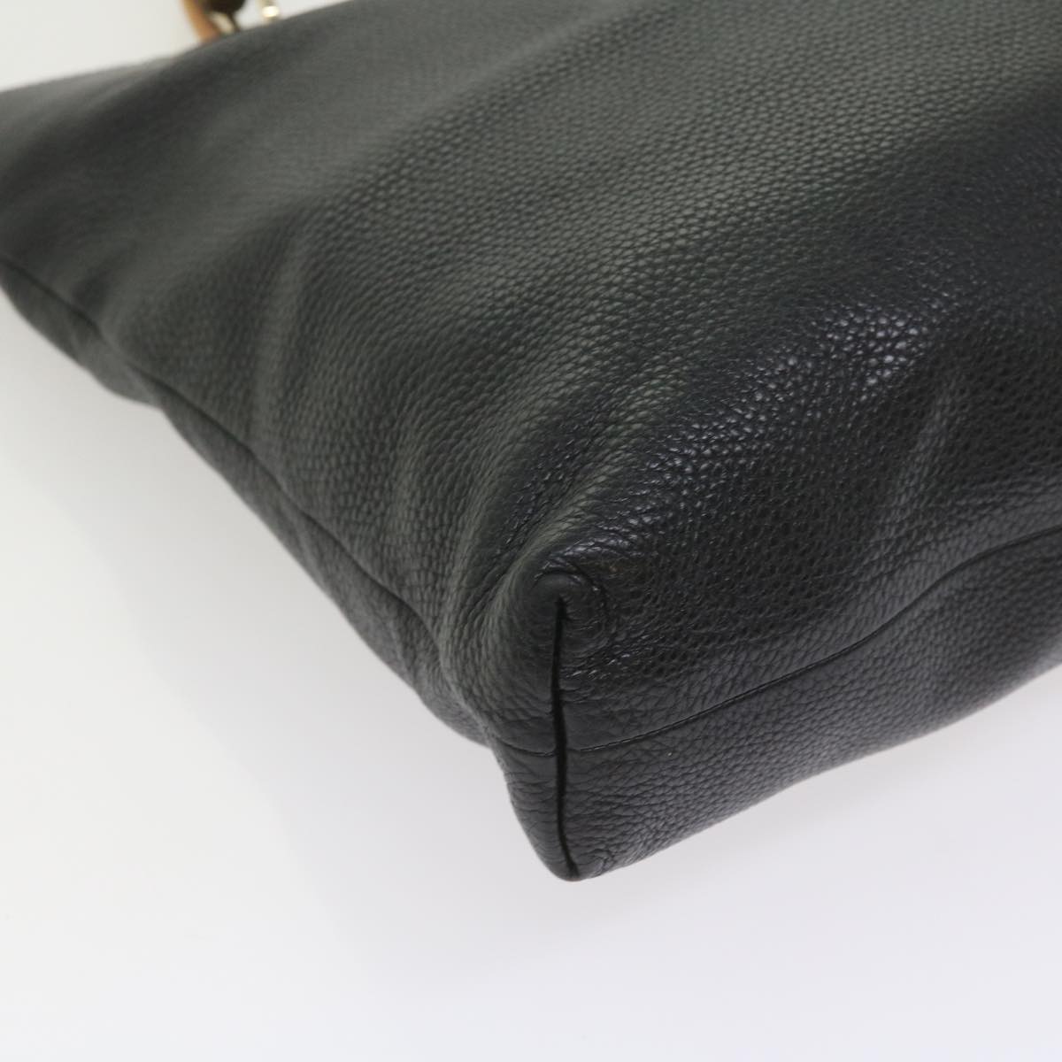 GUCCI Bamboo Hand Bag Leather Black 323663  9327