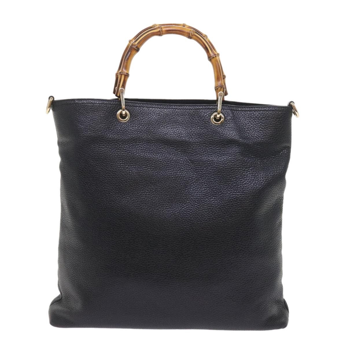 GUCCI Bamboo Hand Bag Leather Black 323663  9327