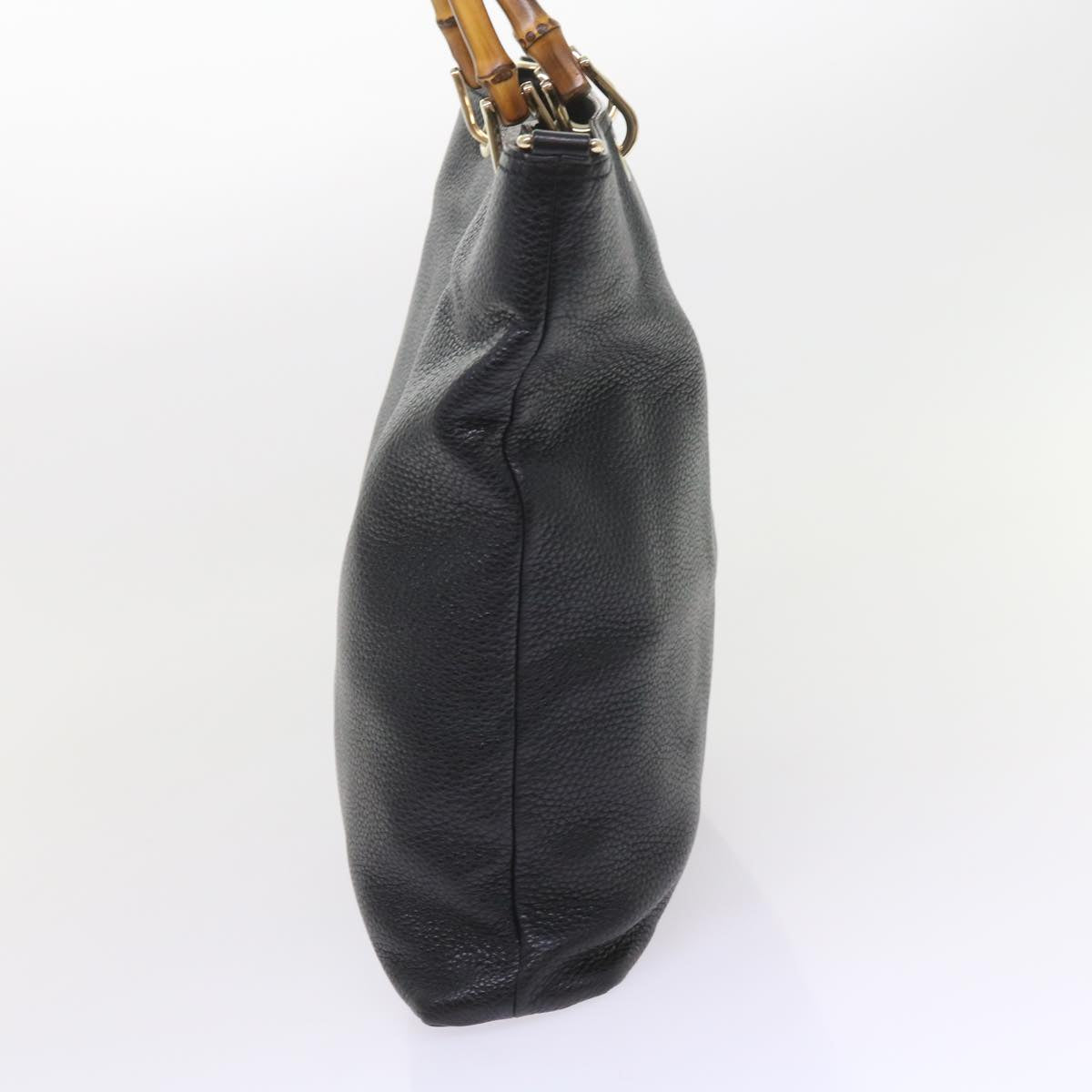 GUCCI Bamboo Hand Bag Leather Black 323663  9327