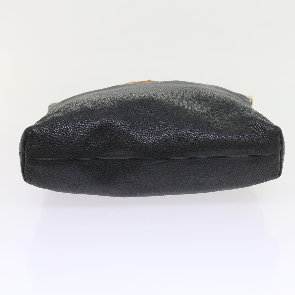 GUCCI Bamboo Hand Bag Leather Black 323663  9327