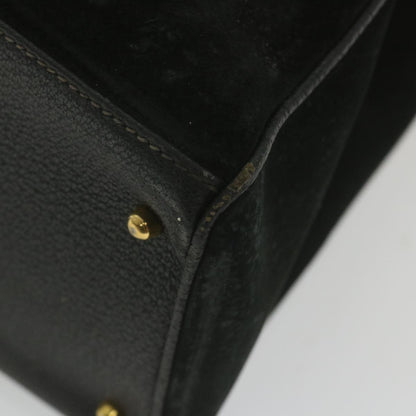 GUCCI Bamboo Hand Bag Suede Black 002 123 0322  9370