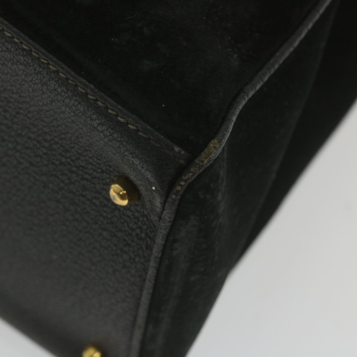 GUCCI Bamboo Hand Bag Suede Black 002 123 0322  9370