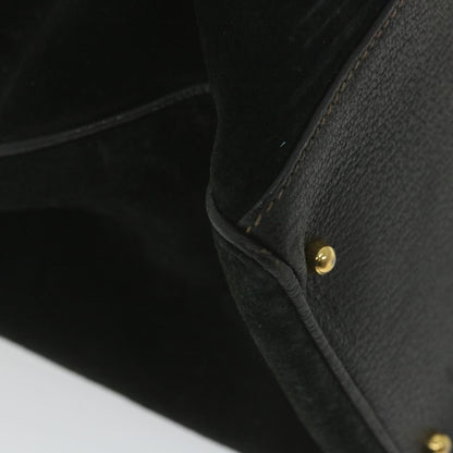 GUCCI Bamboo Hand Bag Suede Black 002 123 0322  9370