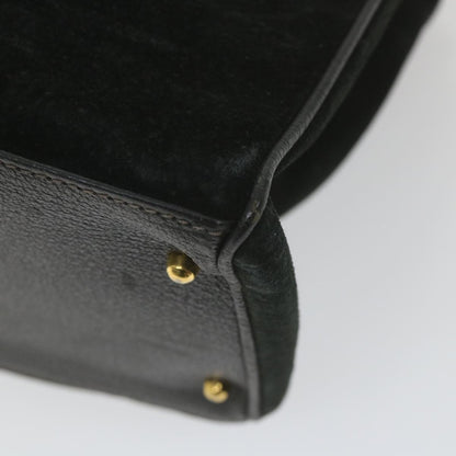 GUCCI Bamboo Hand Bag Suede Black 002 123 0322  9370