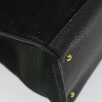 GUCCI Bamboo Hand Bag Suede Black 002 123 0322  9370