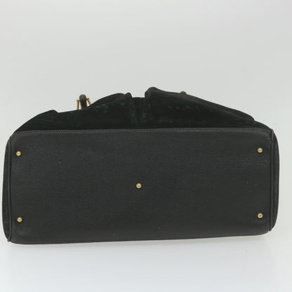 GUCCI Bamboo Hand Bag Suede Black 002 123 0322  9370