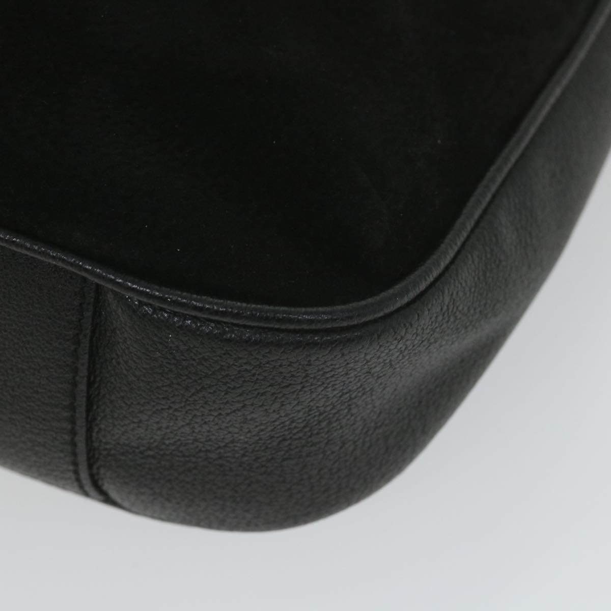 GUCCI Bamboo Shoulder Bag Suede Black 001 1781 1638  9409