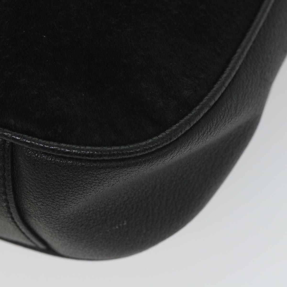 GUCCI Bamboo Shoulder Bag Suede Black 001 1781 1638  9409