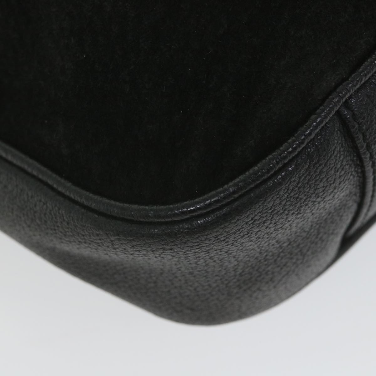 GUCCI Bamboo Shoulder Bag Suede Black 001 1781 1638  9409