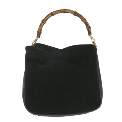GUCCI Bamboo Shoulder Bag Suede Black 001 1781 1638  9409