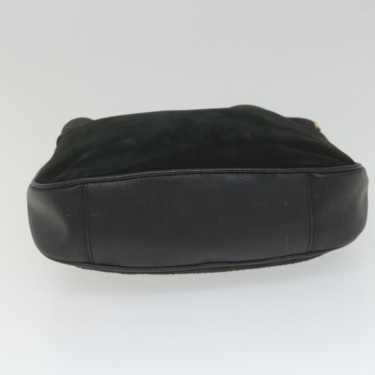 GUCCI Bamboo Shoulder Bag Suede Black 001 1781 1638  9409