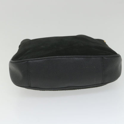 GUCCI Bamboo Shoulder Bag Suede Black 001 1781 1638  9409