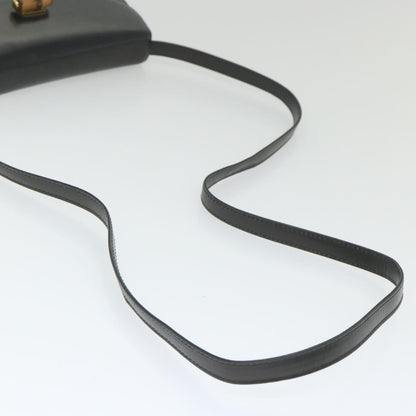 GUCCI Bamboo Turn Lock Shoulder Bag Leather Black 004 46 0474  9494