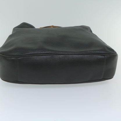 GUCCI Bamboo Shoulder Bag Leather Black 001 1577  9607