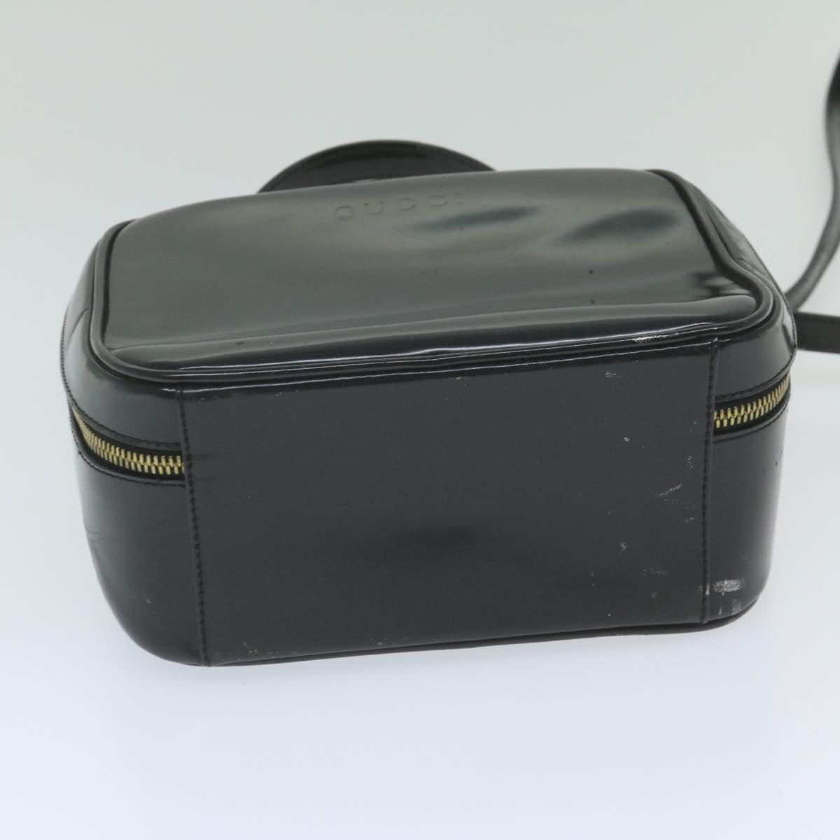 GUCCI Bamboo Vanity Cosmetic Pouch Patent leather Black 000 3270  9625