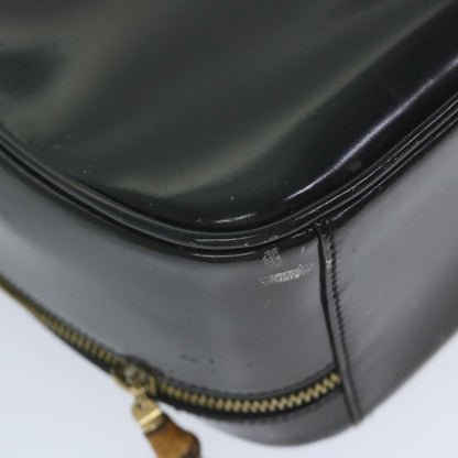 GUCCI Bamboo Vanity Cosmetic Pouch Patent leather Black 000 3270  9625