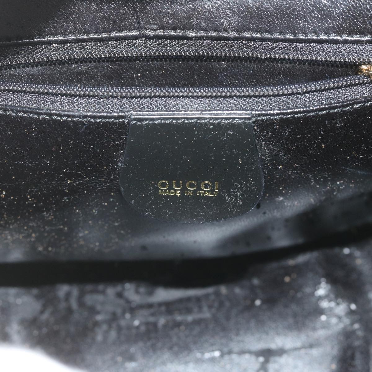 GUCCI Bamboo Vanity Cosmetic Pouch Patent leather Black 000 3270  9625
