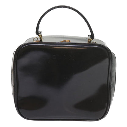 GUCCI Bamboo Vanity Cosmetic Pouch Patent leather Black 000 3270  9625
