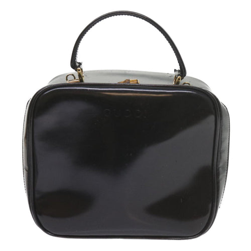 GUCCI Bamboo Vanity Cosmetic Pouch Patent leather Black 000 3270  9625