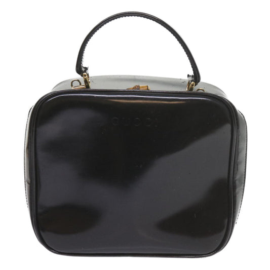 GUCCI Bamboo Vanity Cosmetic Pouch Patent leather Black 000 3270  9625