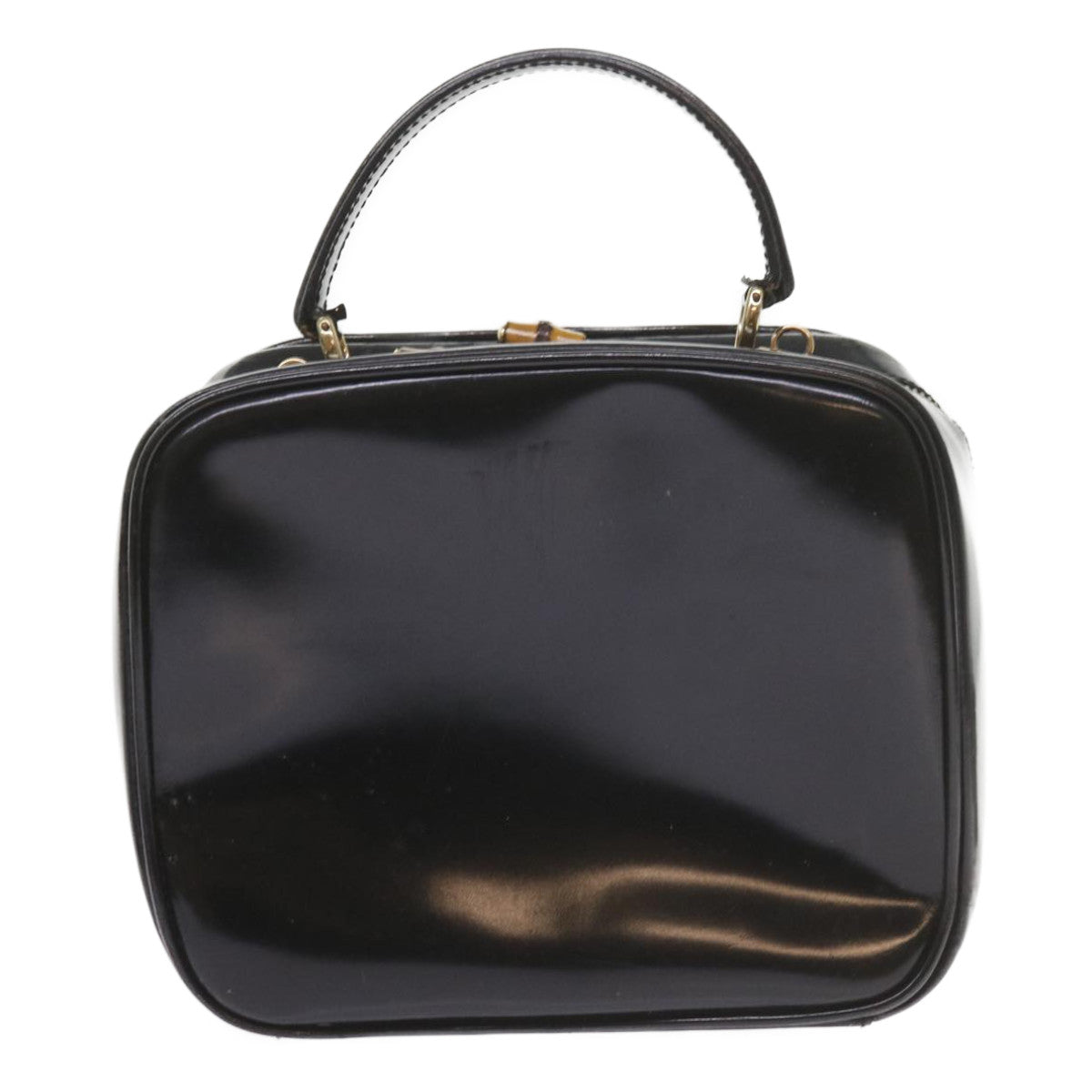 GUCCI Bamboo Vanity Cosmetic Pouch Patent leather Black 000 3270  9625