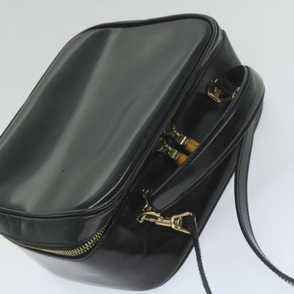 GUCCI Bamboo Vanity Cosmetic Pouch Patent leather Black 000 3270  9625