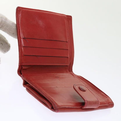 CHANEL Wallet Lamb Skin Red CC yt987