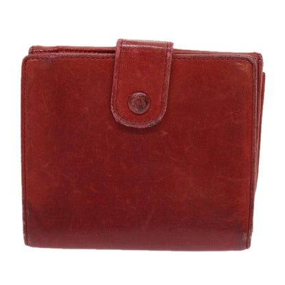 CHANEL Wallet Lamb Skin Red CC yt987