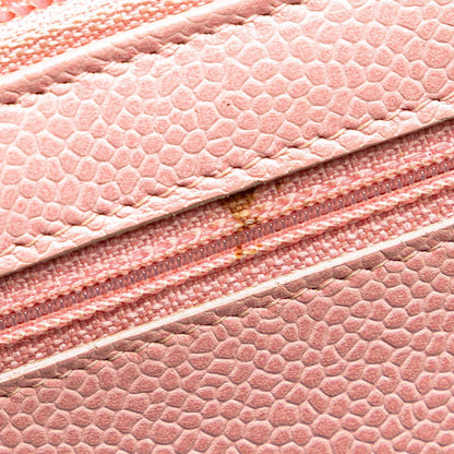 Chanel Caviar Skin Long Wallet Pink