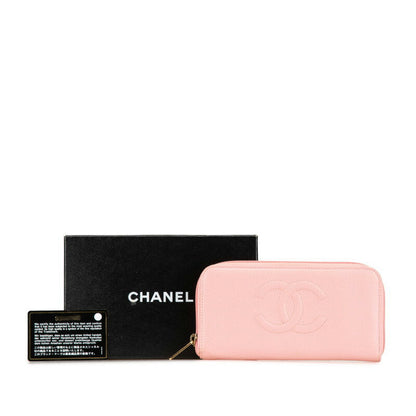 Chanel Caviar Skin Long Wallet Pink